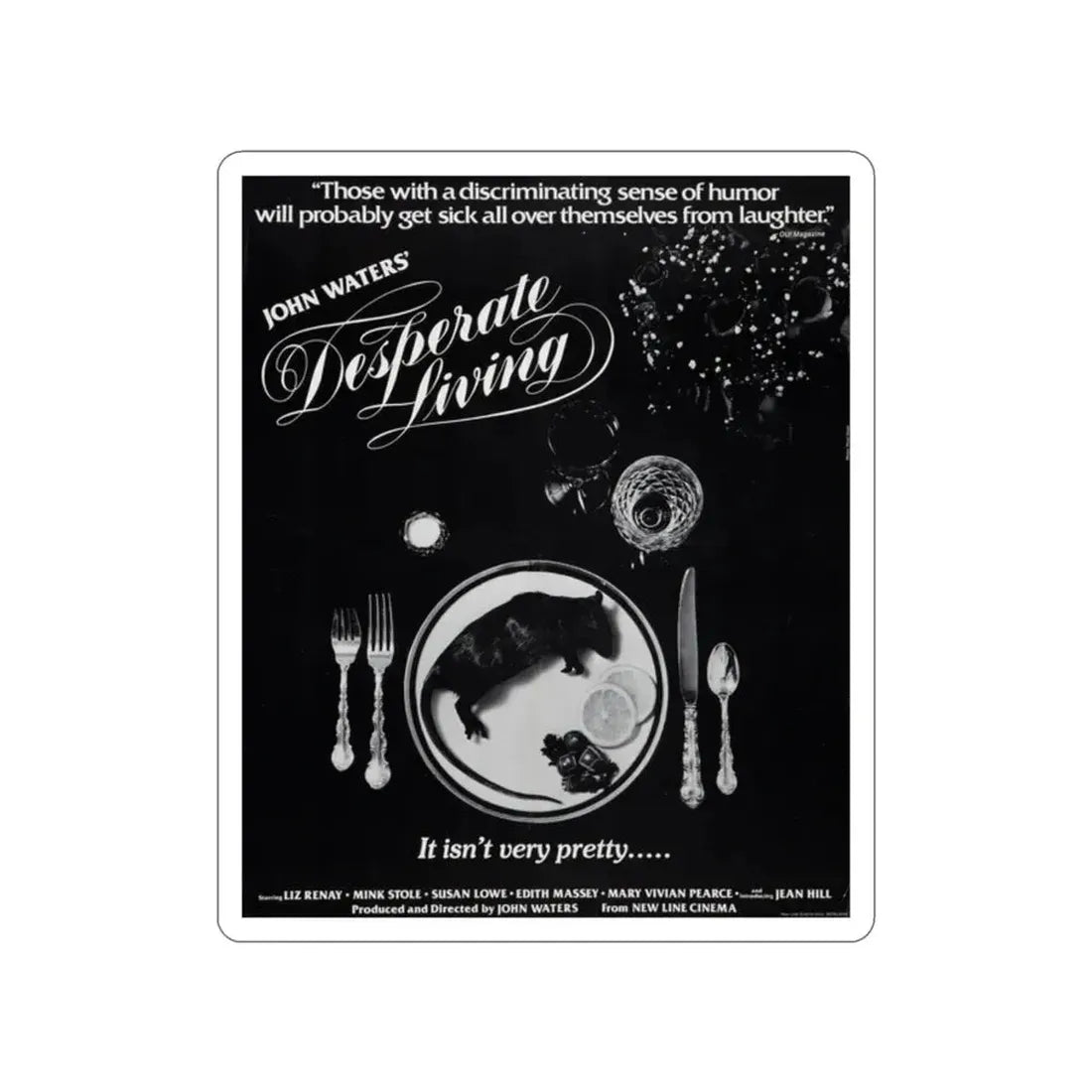 DESPERATE LIVING 1977 Movie Poster STICKER Vinyl Die-Cut Decal 2 Inch - The Sticker Space