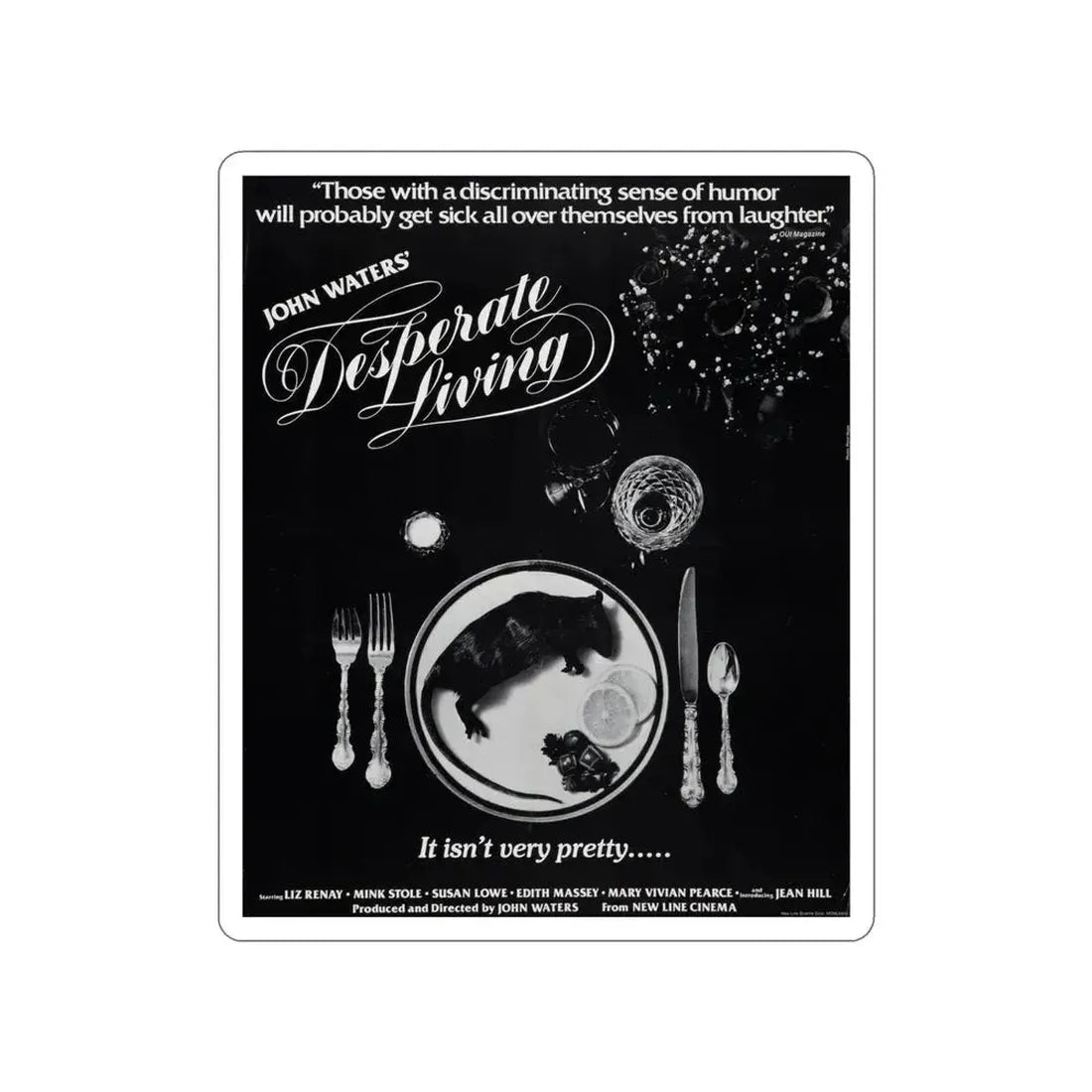 DESPERATE LIVING 1977 Movie Poster STICKER Vinyl Die-Cut Decal 4 Inch - The Sticker Space