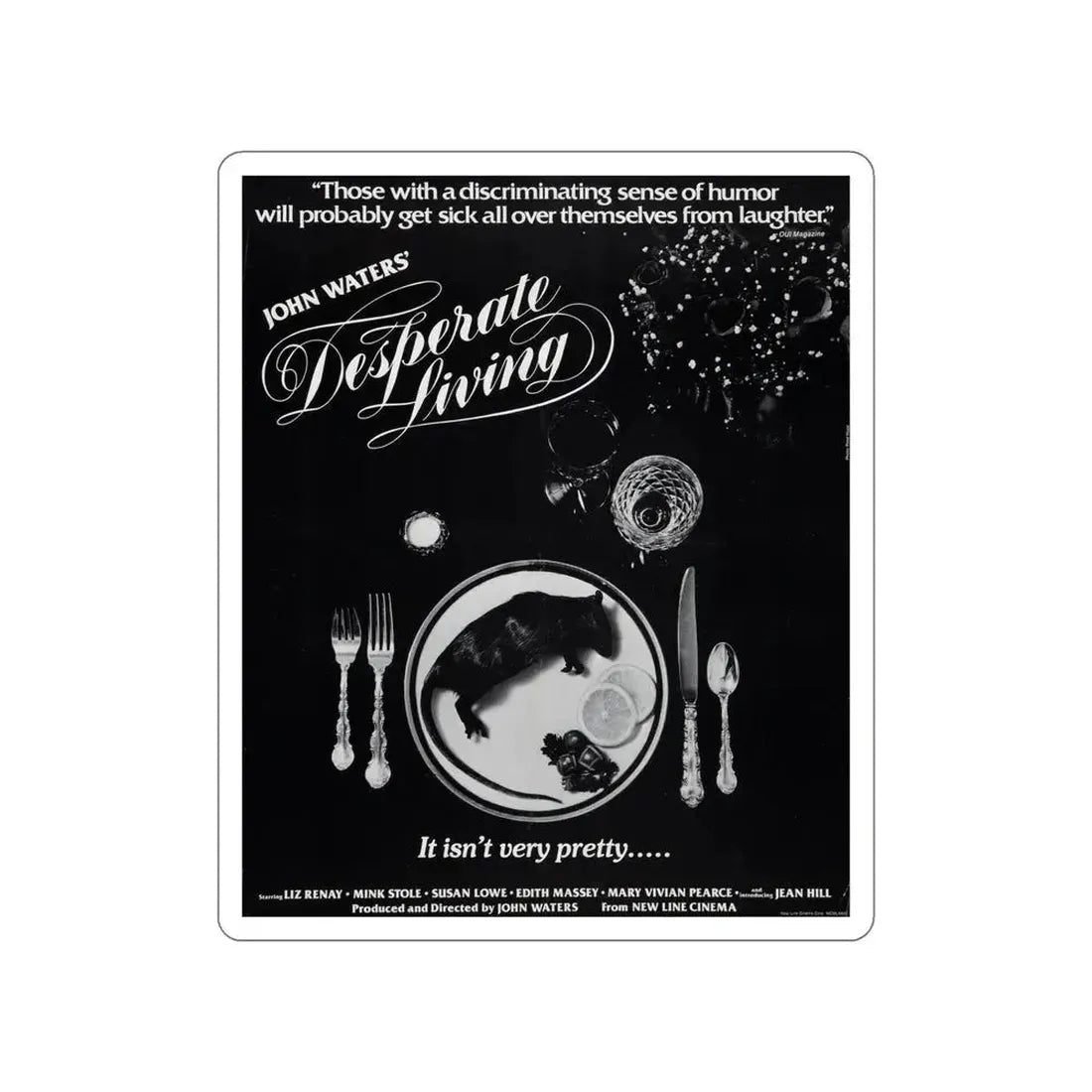 DESPERATE LIVING 1977 Movie Poster STICKER Vinyl Die-Cut Decal 5 Inch - The Sticker Space