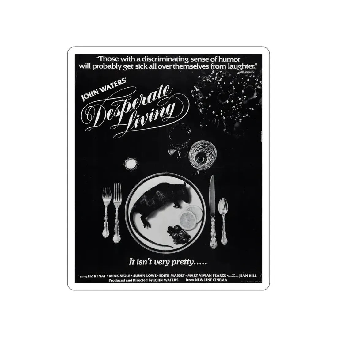 DESPERATE LIVING 1977 Movie Poster STICKER Vinyl Die-Cut Decal 6 Inch - The Sticker Space