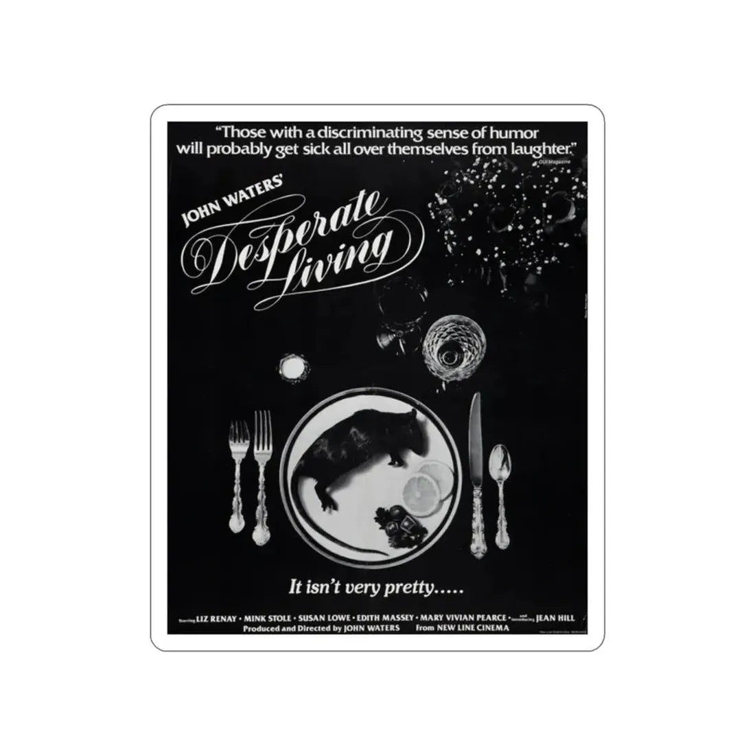 DESPERATE LIVING 1977 Movie Poster STICKER Vinyl Die-Cut Decal - The Sticker Space