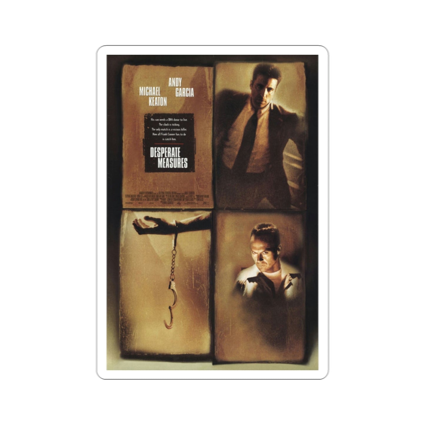 Desperate Measures 1998 Movie Poster STICKER Vinyl Die-Cut Decal-2 Inch-The Sticker Space