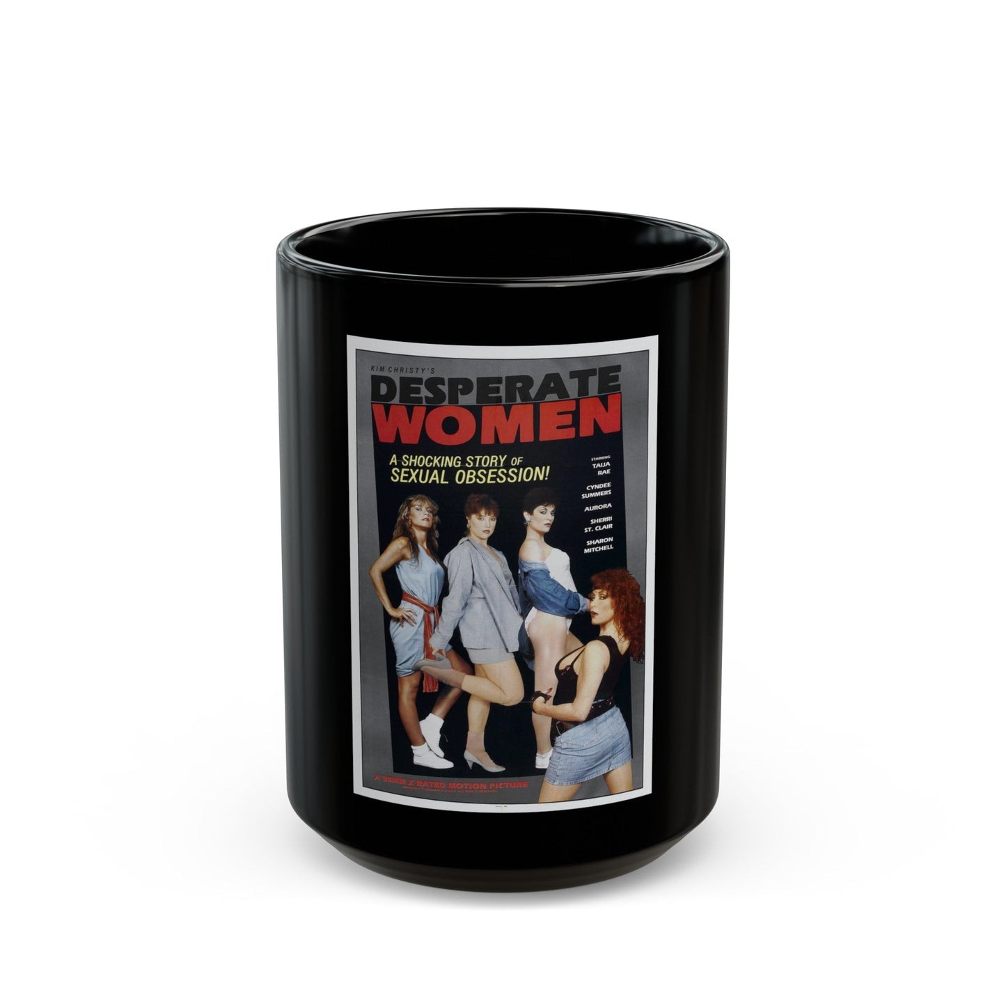 DESPERATE WOMEN 1985 Movie Poster - Black Coffee Mug-15oz-The Sticker Space