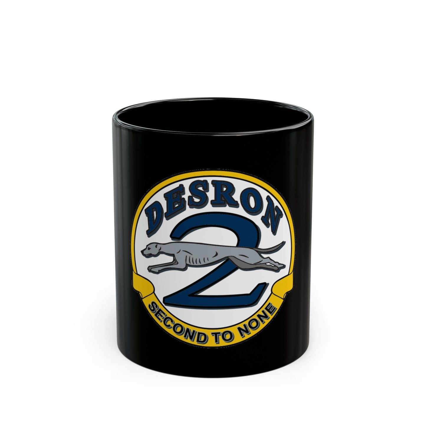 Desron 2 Second to none (U.S. Navy) Black Coffee Mug-11oz-The Sticker Space