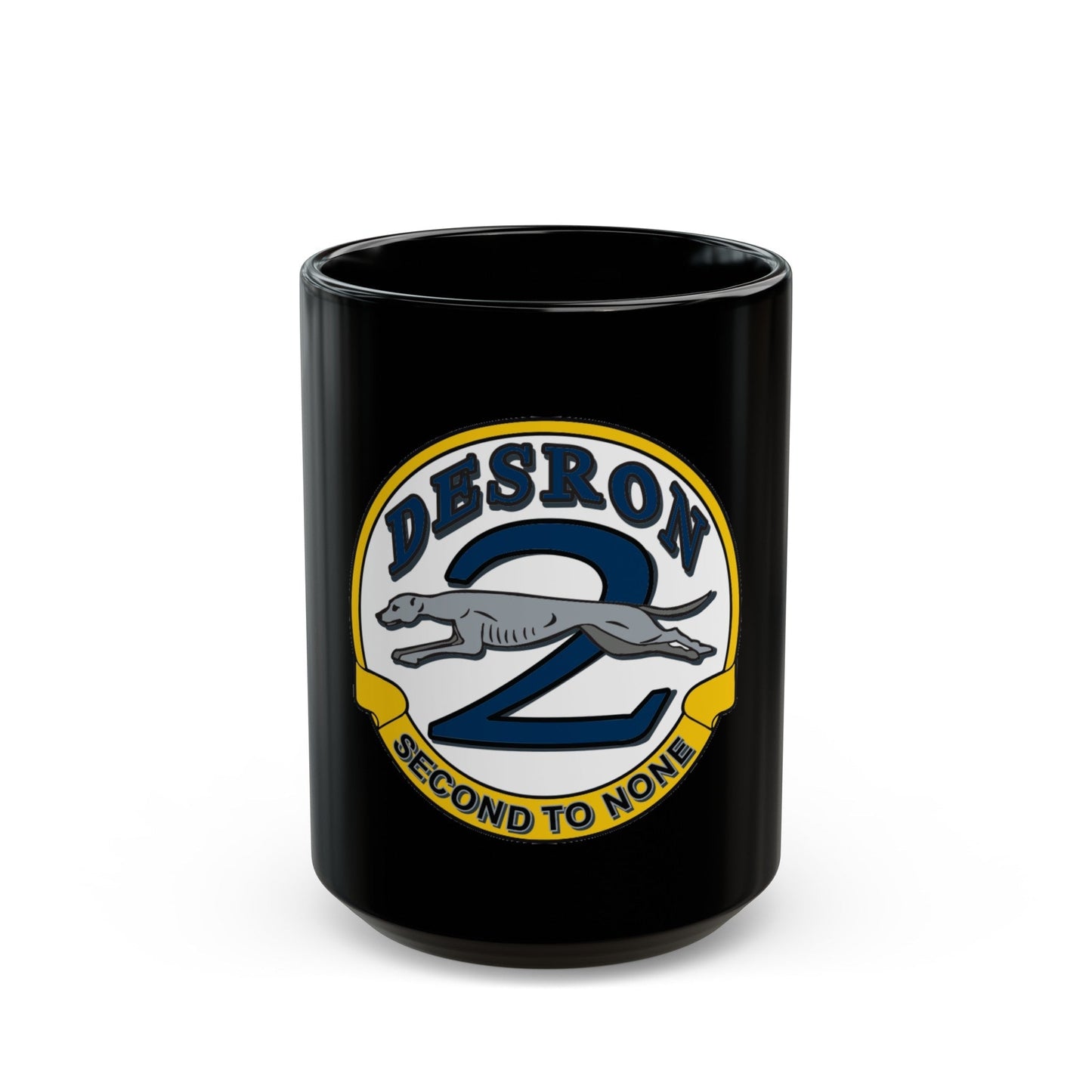 Desron 2 Second to none (U.S. Navy) Black Coffee Mug-15oz-The Sticker Space