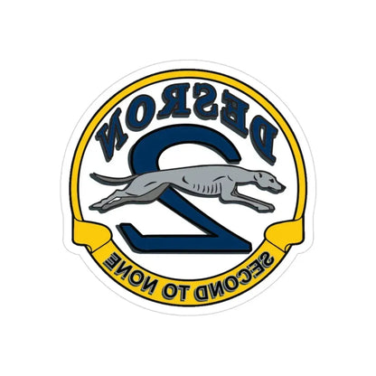 Desron 2 Second to none (U.S. Navy) REVERSE PRINT Transparent Die-Cut STICKER 3 Inch Die-Cut Transparent - The Sticker Space