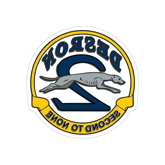 Desron 2 Second to none (U.S. Navy) REVERSE PRINT Transparent Die-Cut STICKER 6 Inch Die-Cut Transparent - The Sticker Space