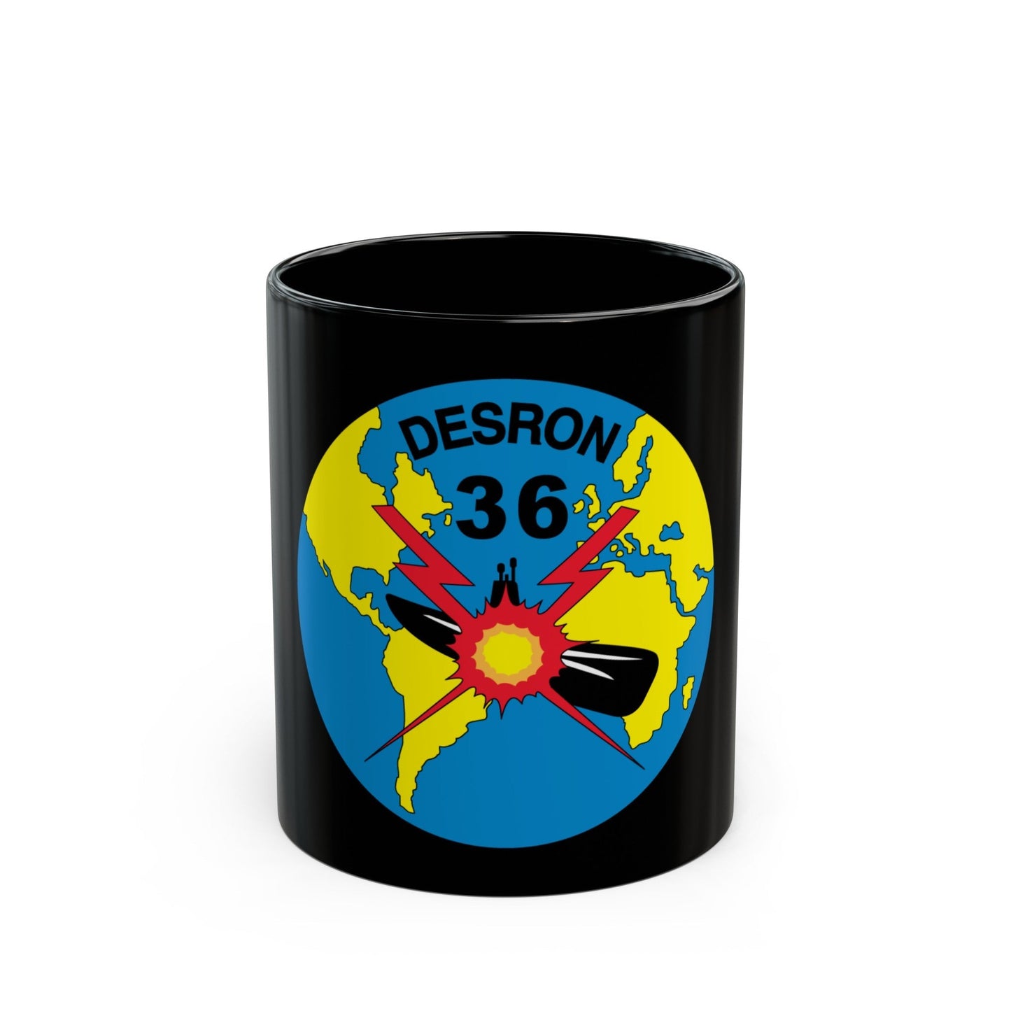 Desron 36 (U.S. Navy) Black Coffee Mug-11oz-The Sticker Space