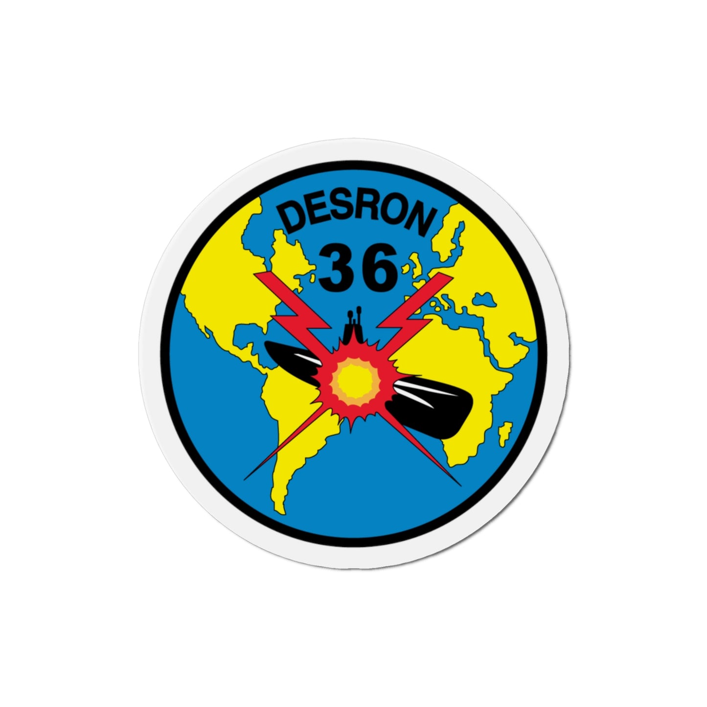 Desron 36 (U.S. Navy) Die-Cut Magnet-3" x 3"-The Sticker Space