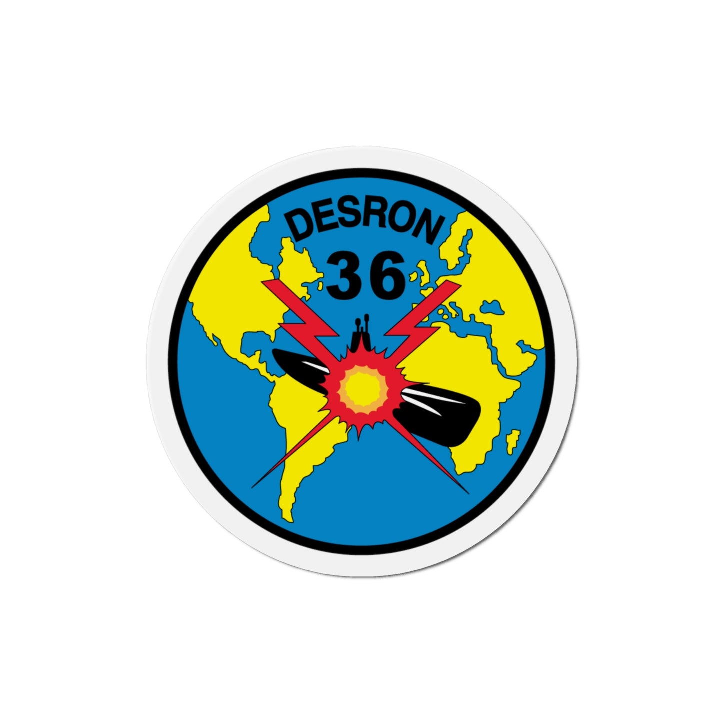 Desron 36 (U.S. Navy) Die-Cut Magnet-4" x 4"-The Sticker Space