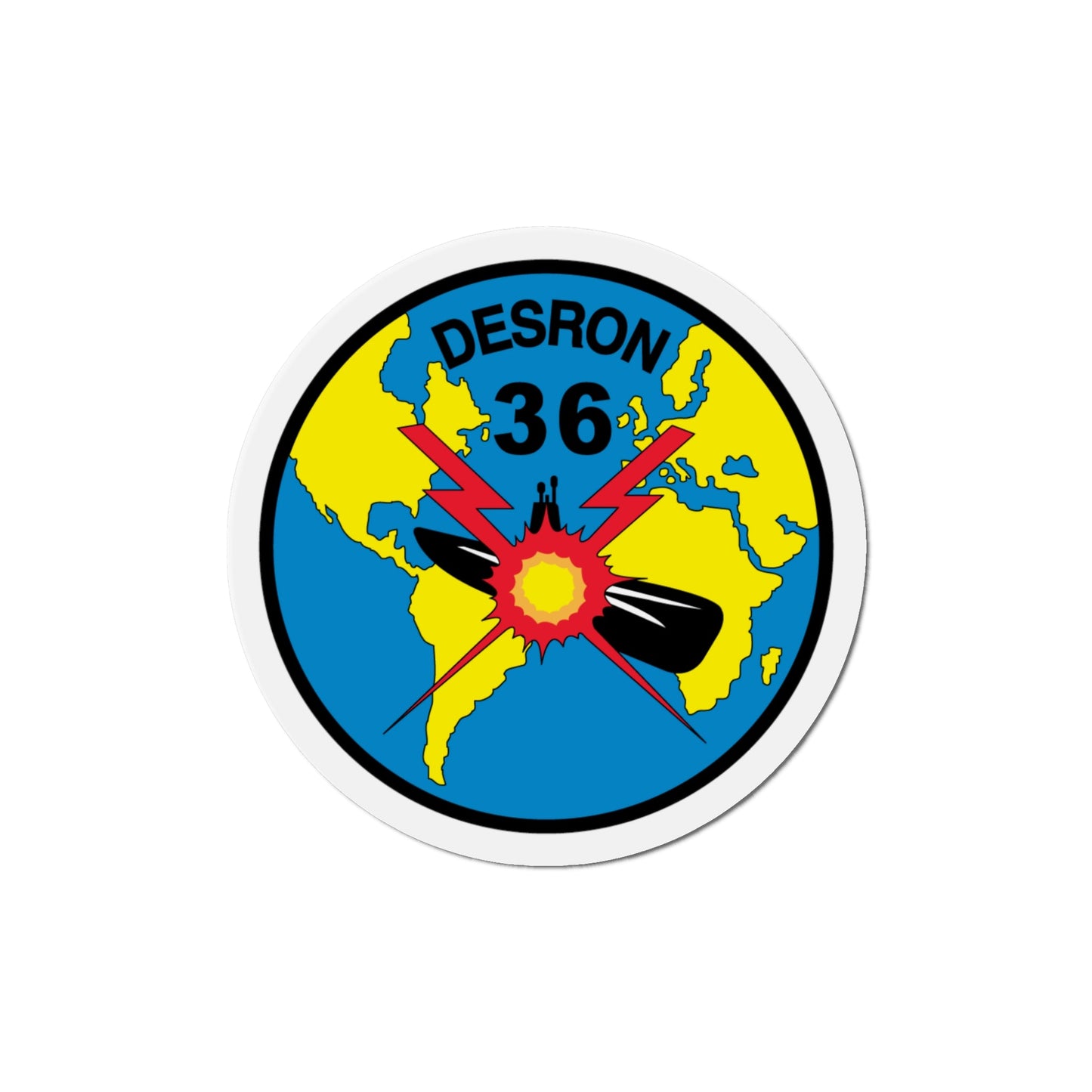 Desron 36 (U.S. Navy) Die-Cut Magnet-5" x 5"-The Sticker Space