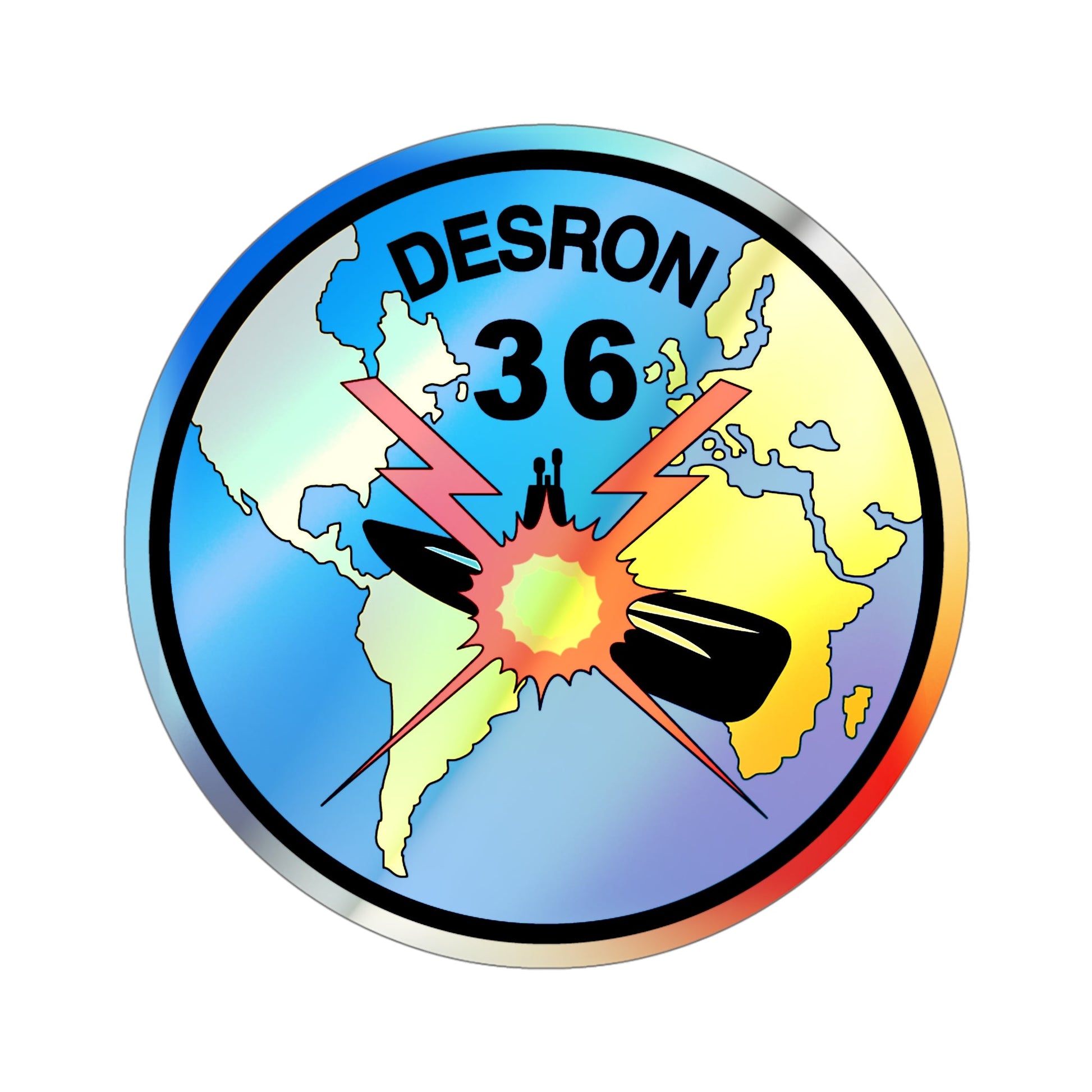 Desron 36 (U.S. Navy) Holographic STICKER Die-Cut Vinyl Decal-5 Inch-The Sticker Space