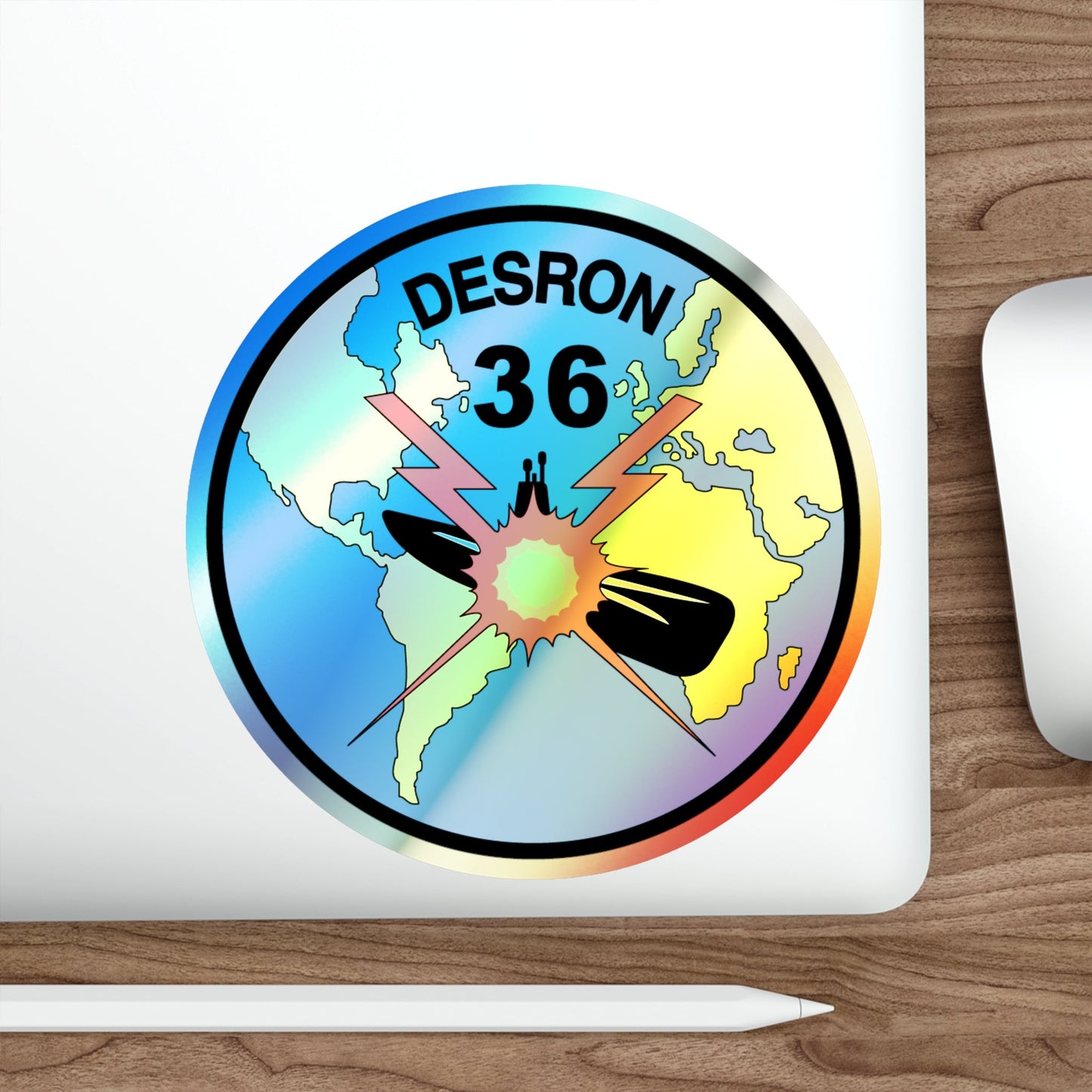 Desron 36 (U.S. Navy) Holographic STICKER Die-Cut Vinyl Decal-The Sticker Space