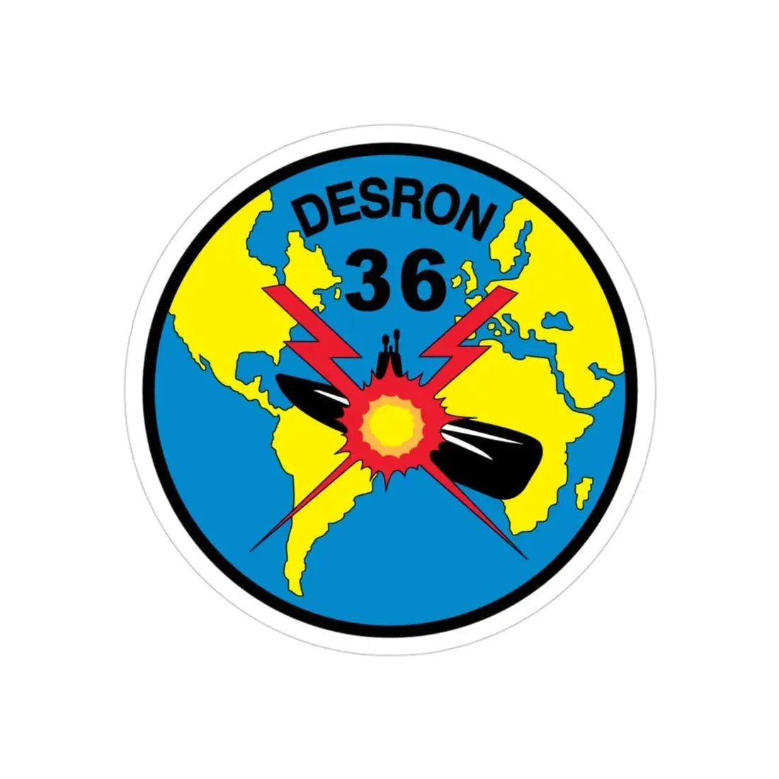 Desron 36 (U.S. Navy) Transparent STICKER Die-Cut Vinyl Decal 3 Inch Transparent - The Sticker Space