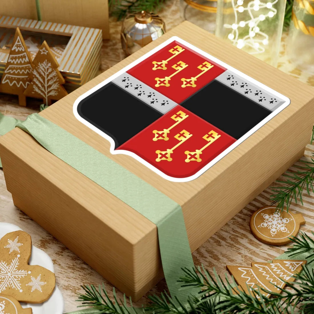 Destelbergen wapen (Belgium) (Coat of Arms) STICKER Vinyl Kiss-Cut Decal - The Sticker Space