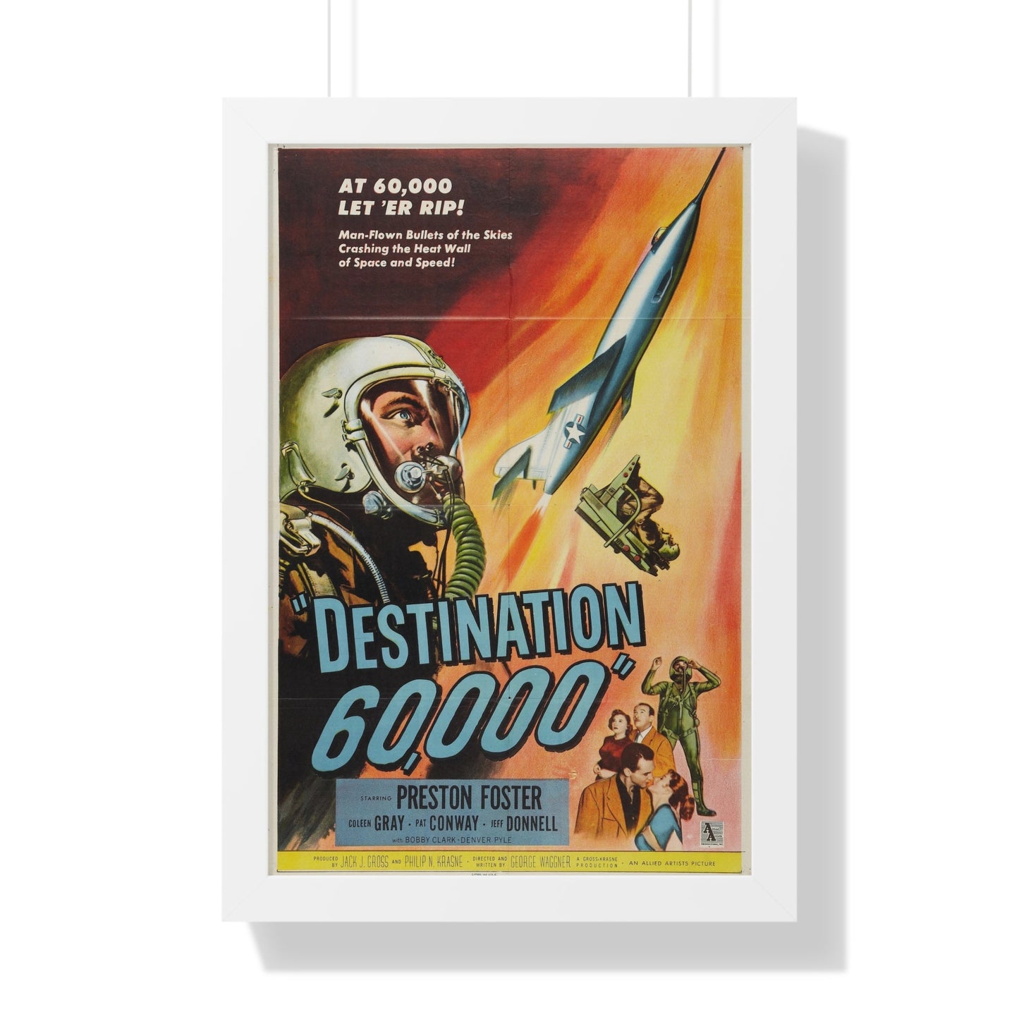 DESTINATION 60000 1957 - Framed Movie Poster-16″ x 24″-The Sticker Space