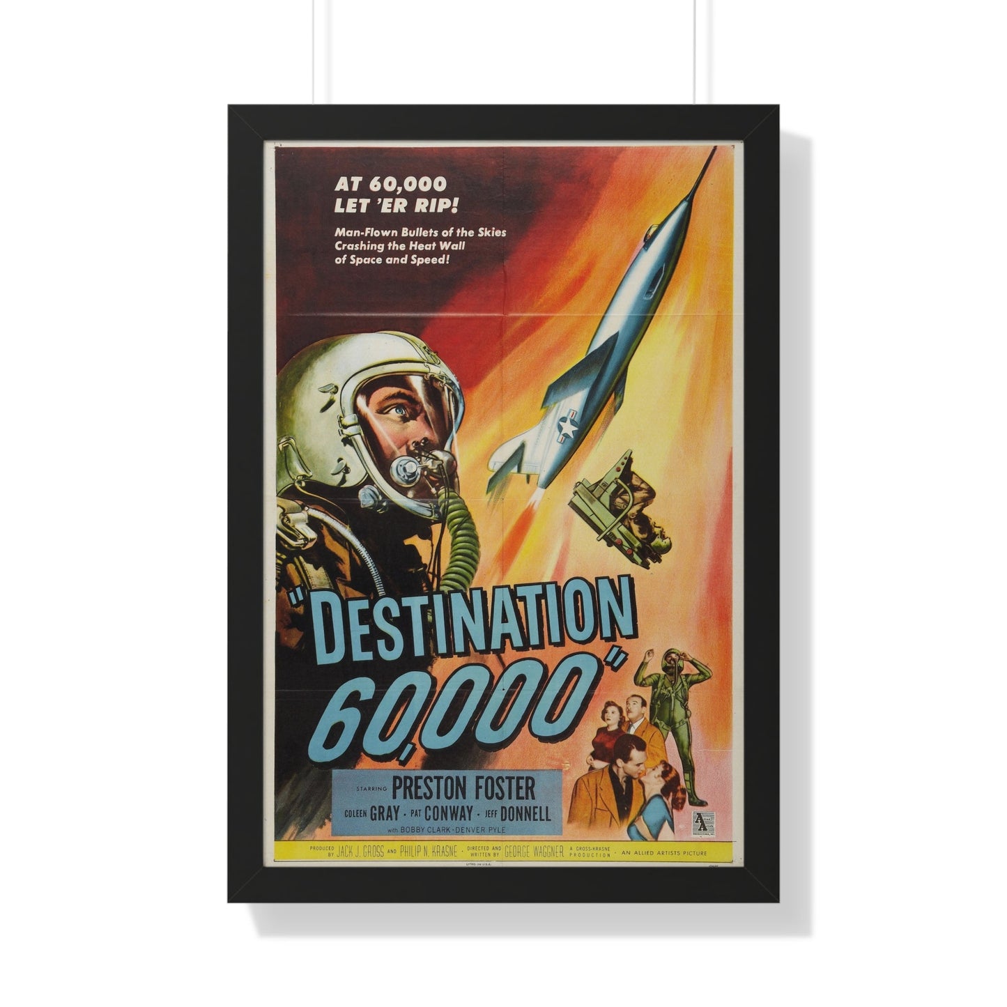 DESTINATION 60000 1957 - Framed Movie Poster-20" x 30"-The Sticker Space