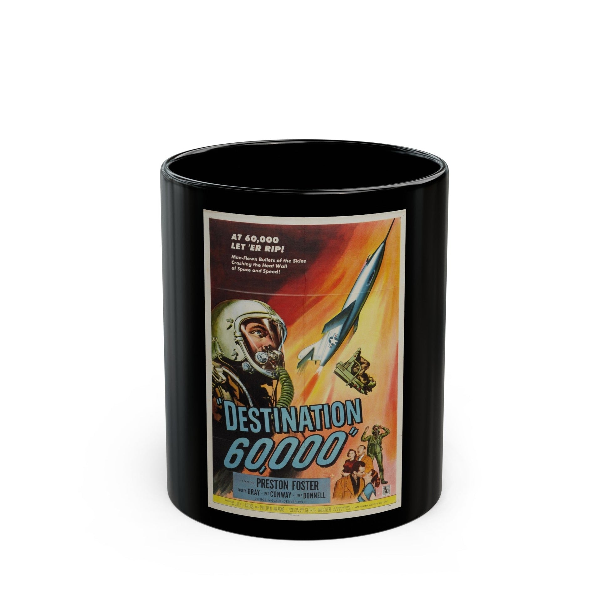 DESTINATION 60000 1957 Movie Poster - Black Coffee Mug-11oz-The Sticker Space