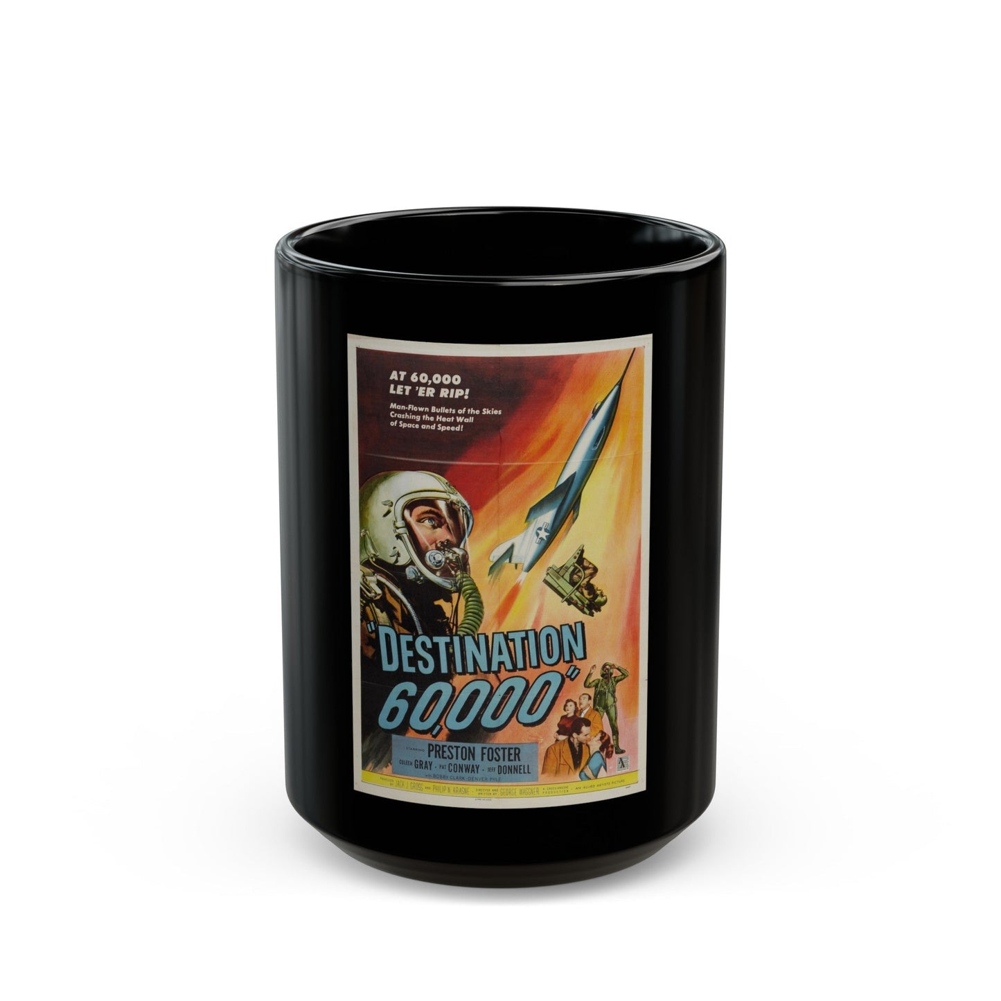 DESTINATION 60000 1957 Movie Poster - Black Coffee Mug-15oz-The Sticker Space