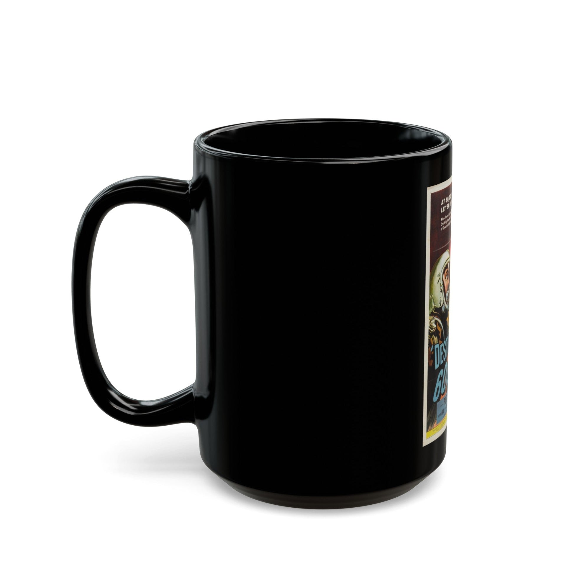 DESTINATION 60000 1957 Movie Poster - Black Coffee Mug-The Sticker Space