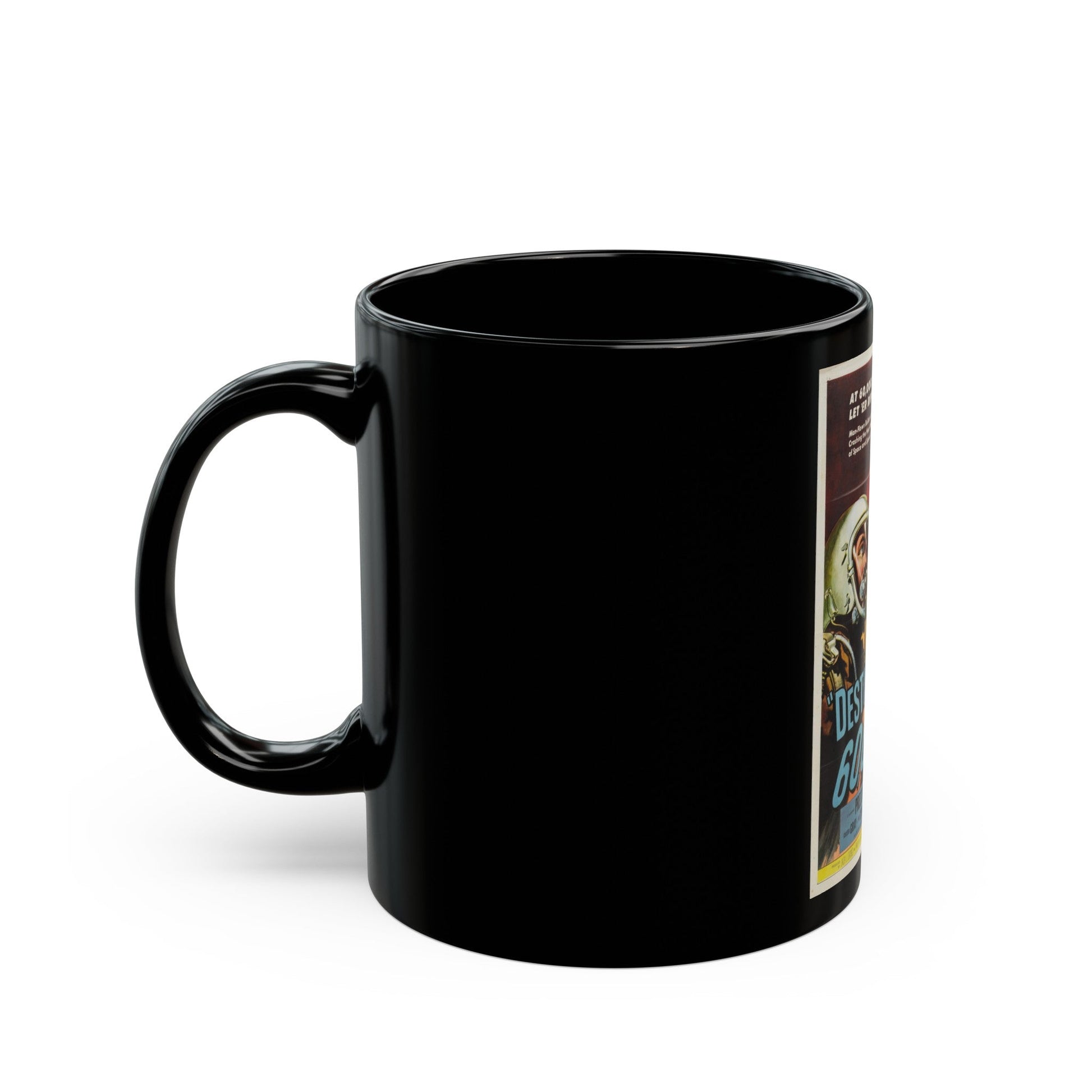 DESTINATION 60000 1957 Movie Poster - Black Coffee Mug-The Sticker Space