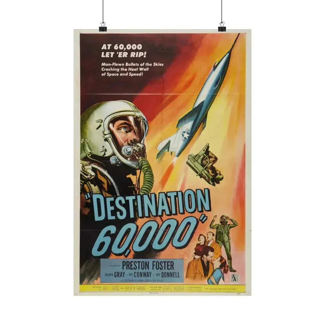 DESTINATION 60000 1957 - Paper Movie Poster 16″ x 24″ Matte - The Sticker Space