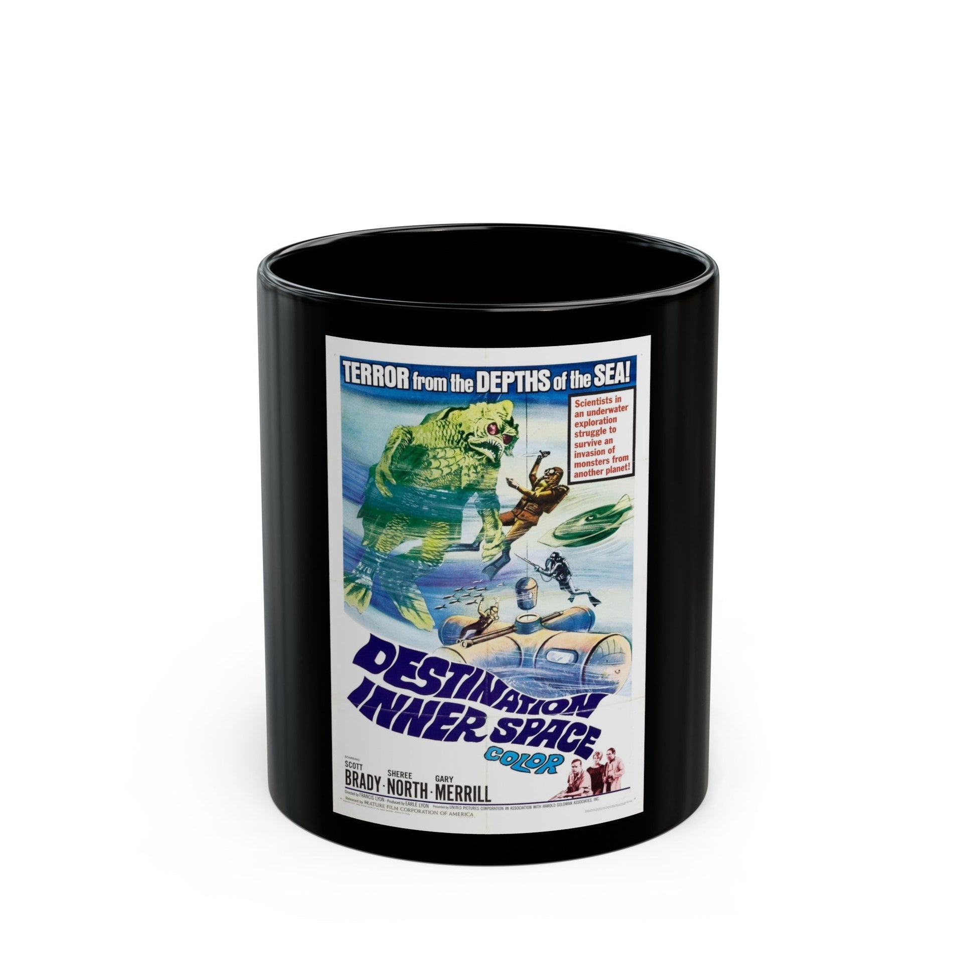 DESTINATION INNER SPACE 1966 Movie Poster - Black Coffee Mug-11oz-The Sticker Space