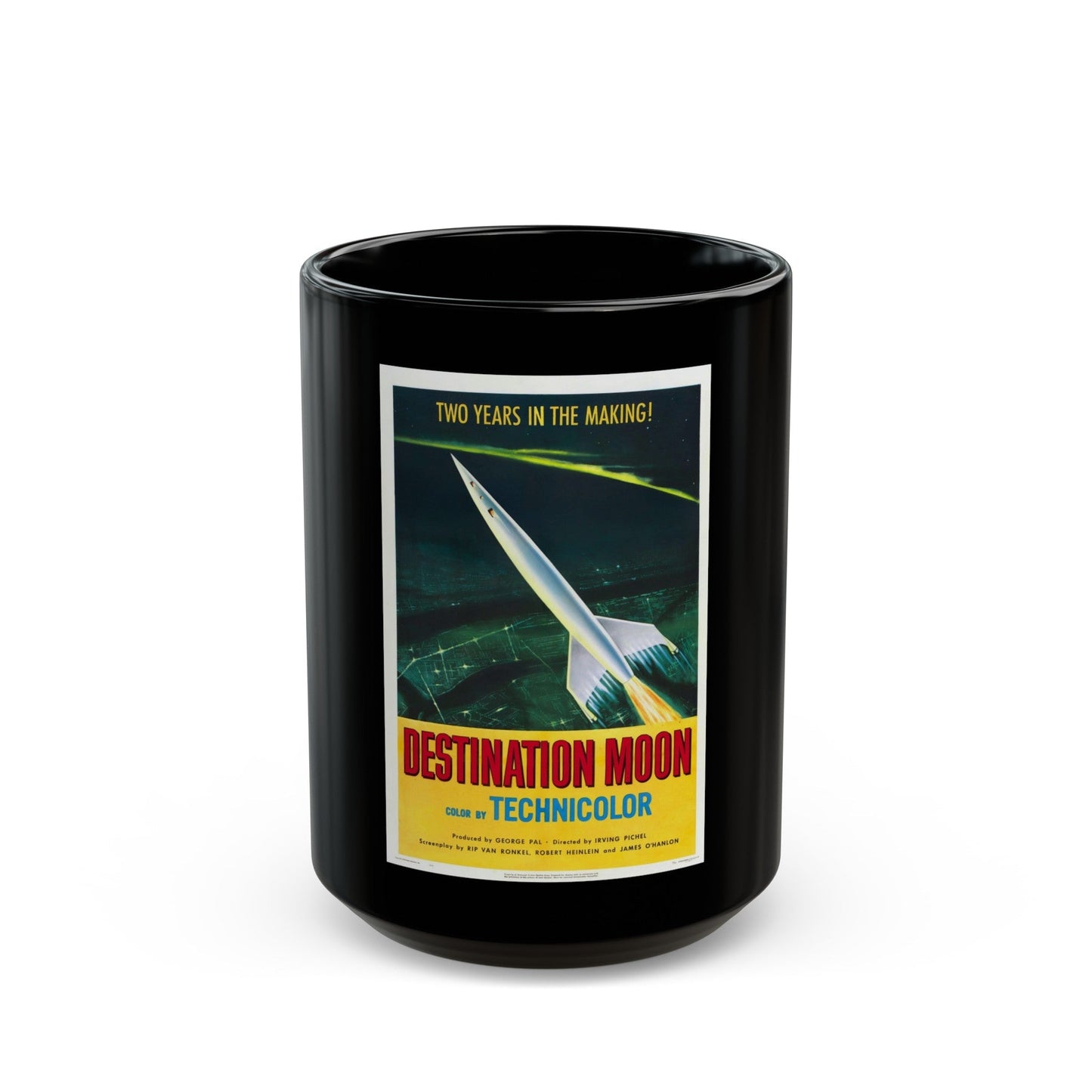 DESTINATION MOON 1950 Movie Poster - Black Coffee Mug-15oz-The Sticker Space