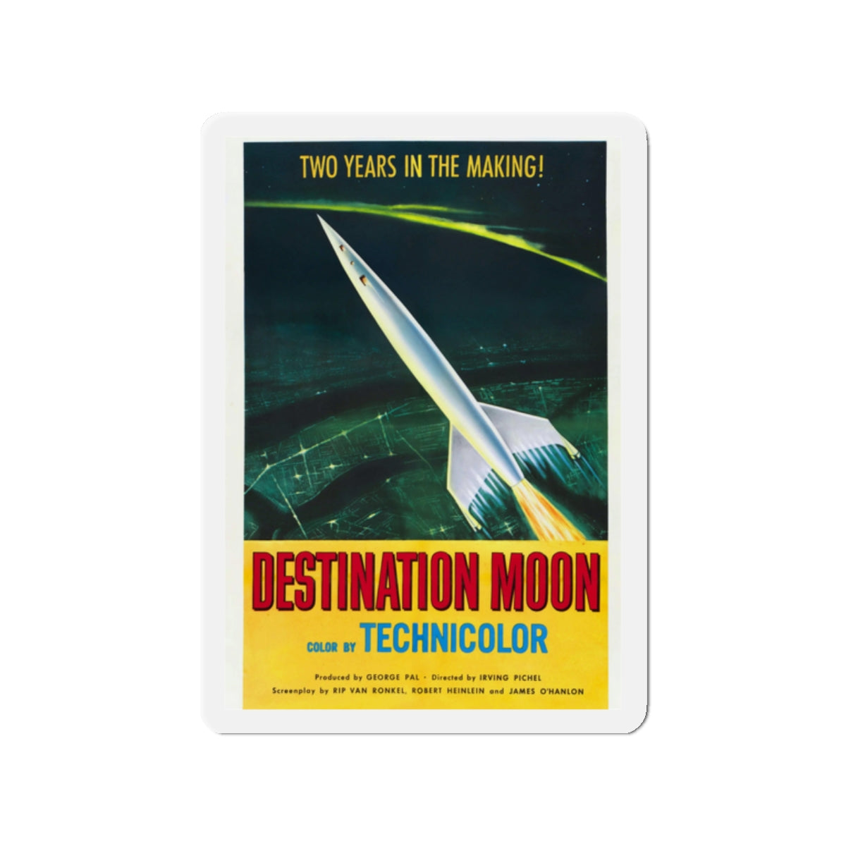 DESTINATION MOON 1950 Movie Poster - Die-Cut Magnet-2" x 2"-The Sticker Space