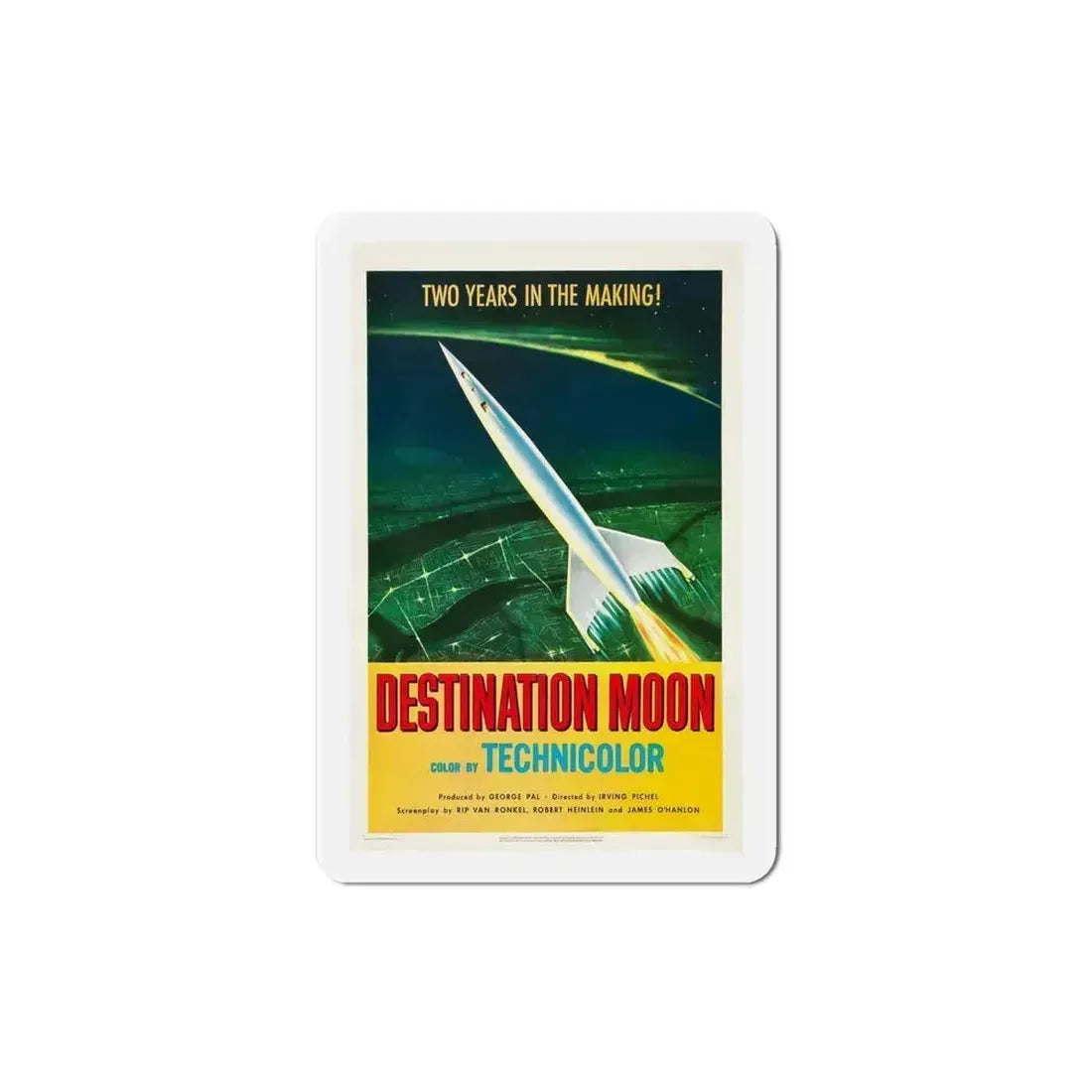 Destination Moon 1950 Movie Poster Refrigerator Magnet 4 Inch - The Sticker Space