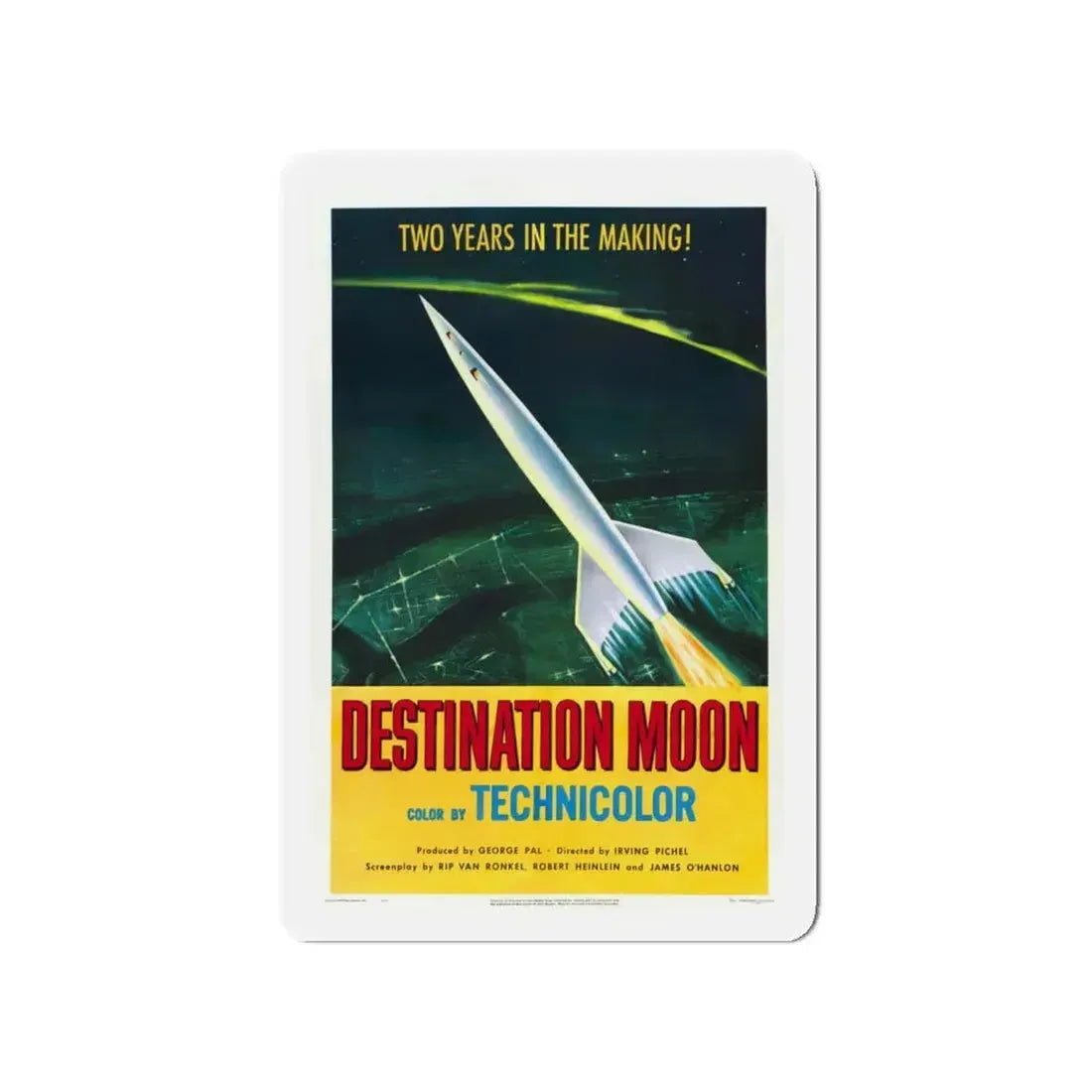 DESTINATION MOON 1950 Movie Poster - Refrigerator Magnet 4 Inch - The Sticker Space