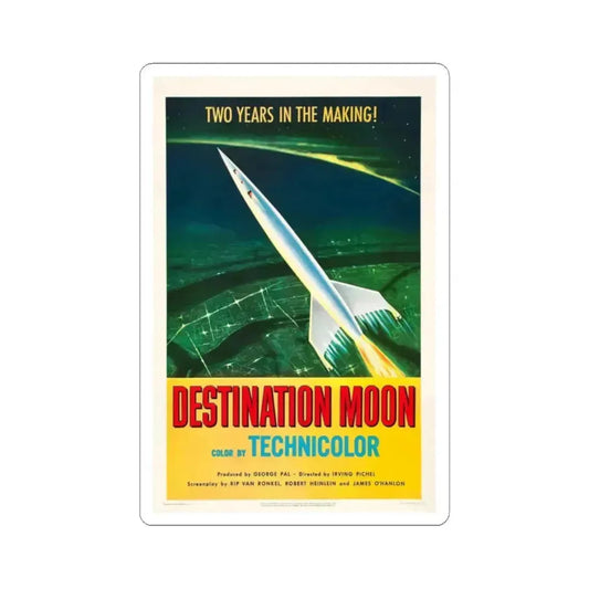 Destination Moon 1950 Movie Poster - STICKER Vinyl Kiss-Cut Decal 2 Inch White - The Sticker Space