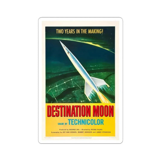 Destination Moon 1950 Movie Poster - STICKER Vinyl Kiss-Cut Decal 2 Inch White - The Sticker Space