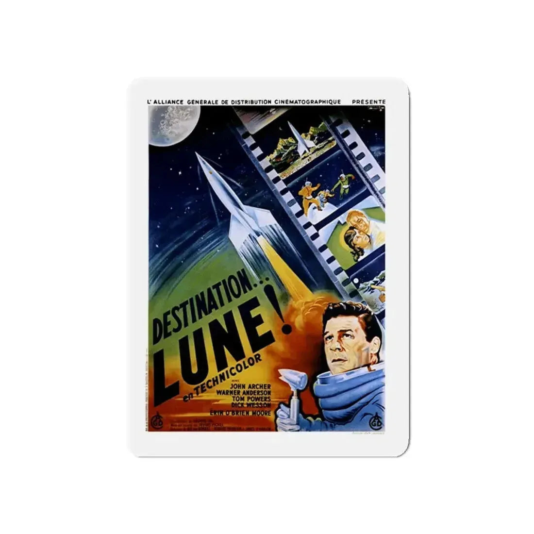 DESTINATION MOON (FRENCH) 1950 Movie Poster - Refrigerator Magnet 5 Inch - The Sticker Space