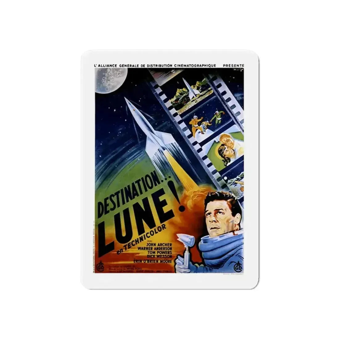 DESTINATION MOON (FRENCH) 1950 Movie Poster - Refrigerator Magnet - The Sticker Space