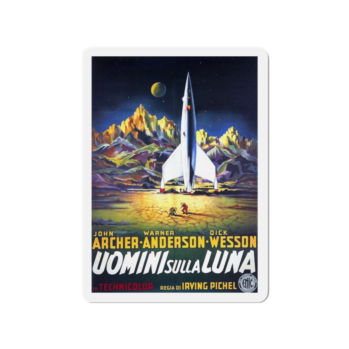 DESTINATION MOON (ITALIAN) 1950 Movie Poster - Die-Cut Magnet-3" x 3"-The Sticker Space