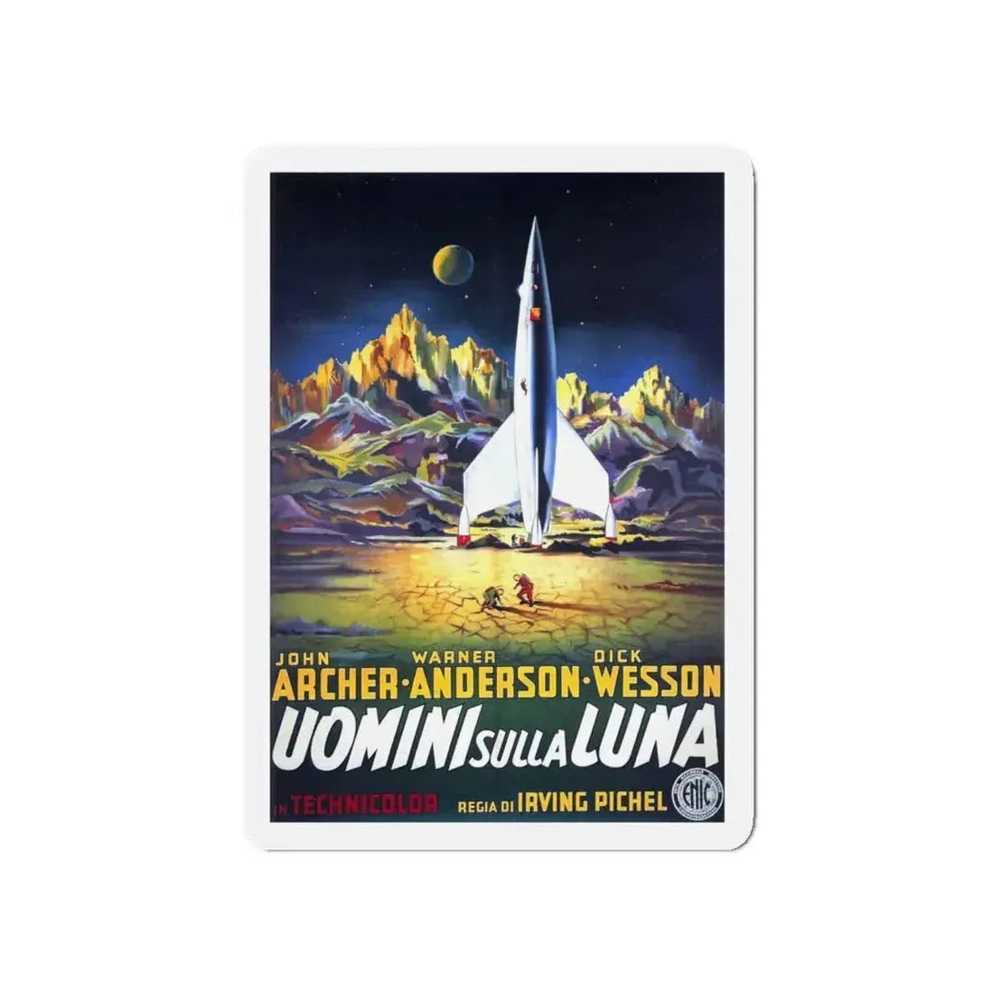 DESTINATION MOON (ITALIAN) 1950 Movie Poster - Refrigerator Magnet 5 Inch - The Sticker Space