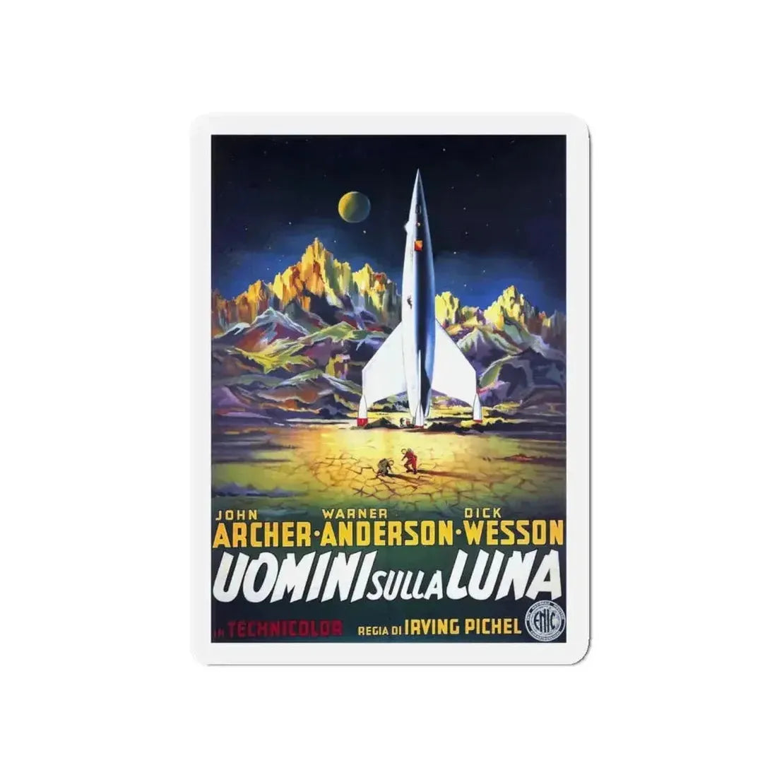 DESTINATION MOON (ITALIAN) 1950 Movie Poster - Refrigerator Magnet - The Sticker Space