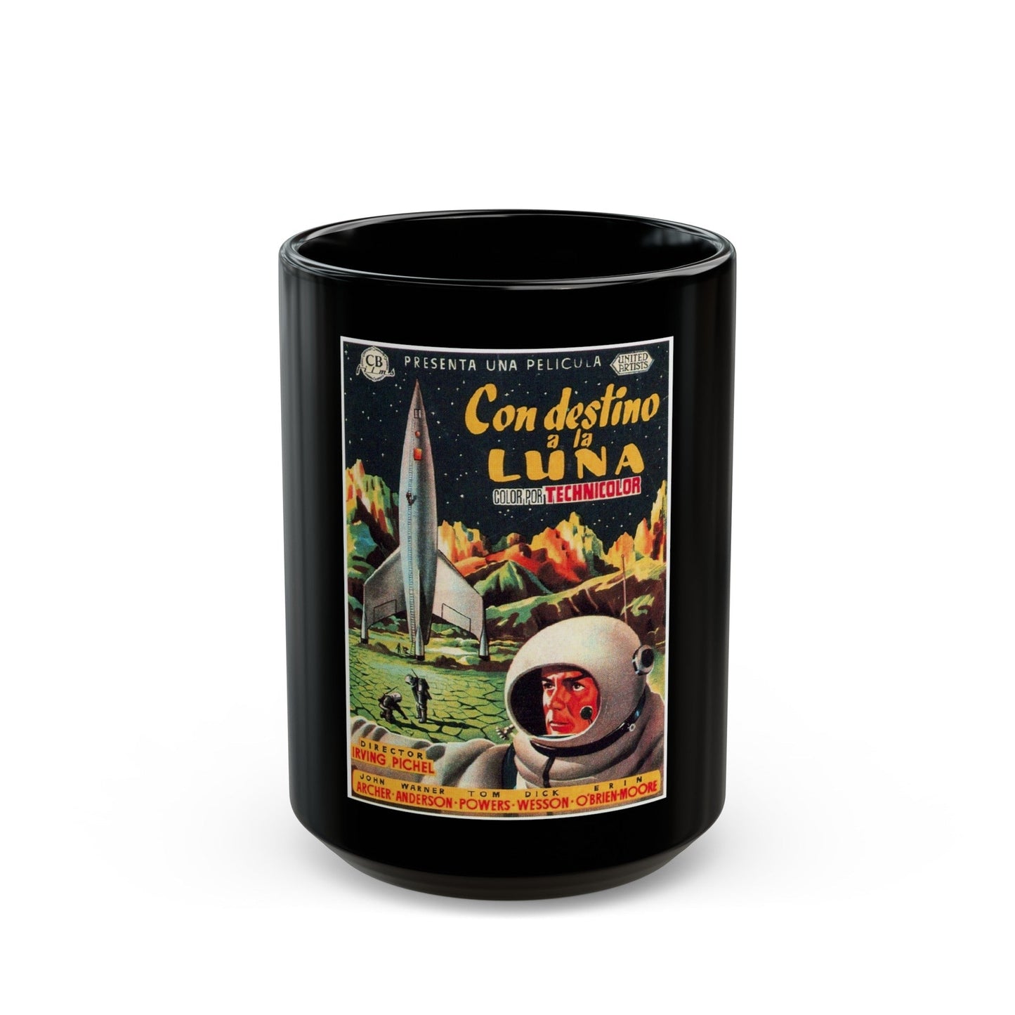 DESTINATION MOON (SPANISH) 1950 Movie Poster - Black Coffee Mug-15oz-The Sticker Space