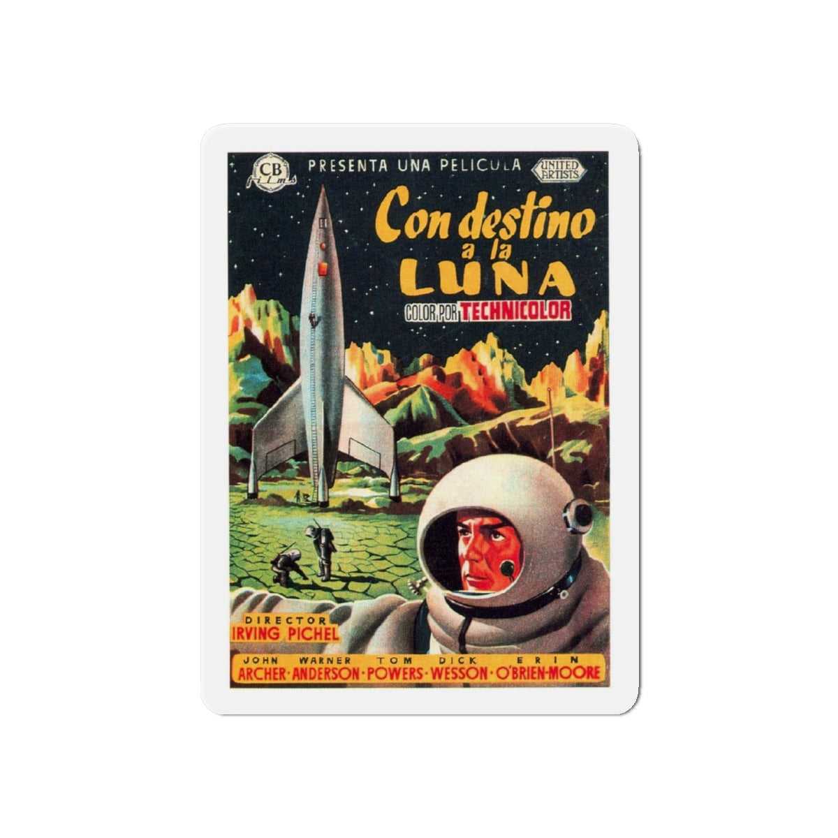 DESTINATION MOON (SPANISH) 1950 Movie Poster - Die-Cut Magnet-6 × 6"-The Sticker Space