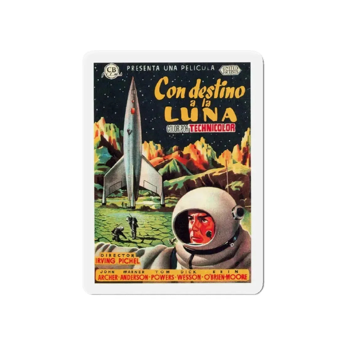 DESTINATION MOON (SPANISH) 1950 Movie Poster - Refrigerator Magnet 6 Inch - The Sticker Space