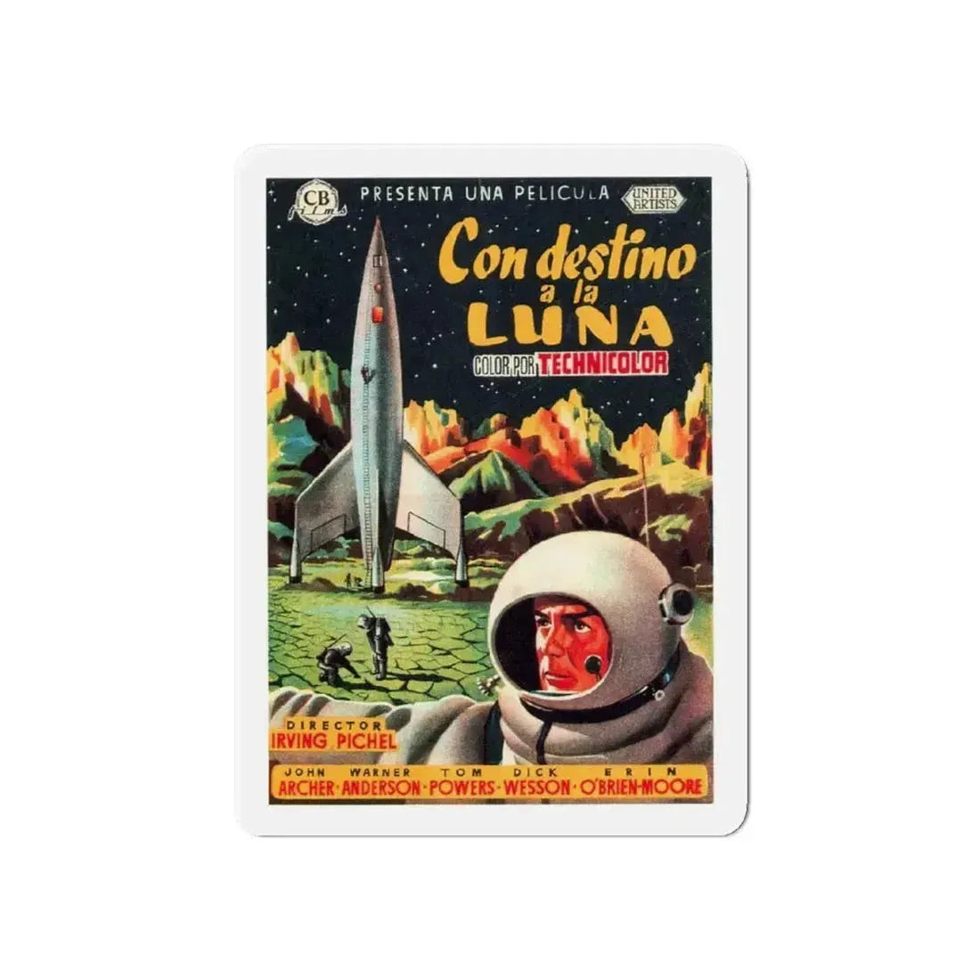 DESTINATION MOON (SPANISH) 1950 Movie Poster - Refrigerator Magnet - The Sticker Space