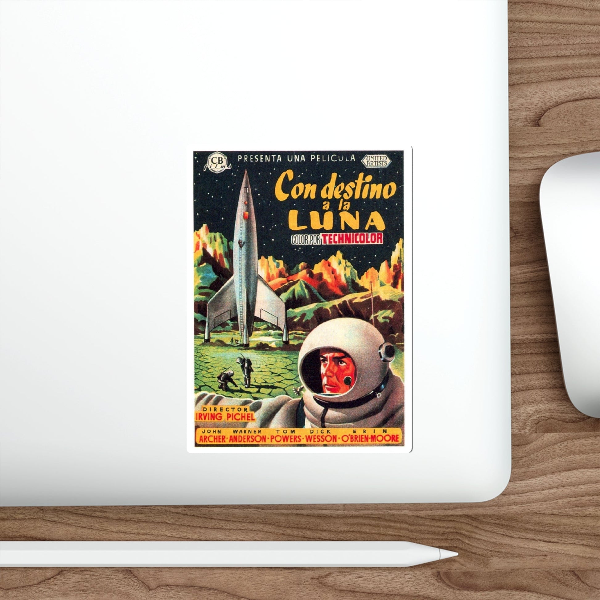 DESTINATION MOON (SPANISH) 1950 Movie Poster STICKER Vinyl Die-Cut Decal-The Sticker Space