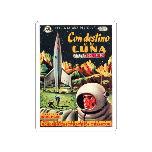 DESTINATION MOON (SPANISH) 1950 Movie Poster STICKER Vinyl Die-Cut Decal-2 Inch-The Sticker Space