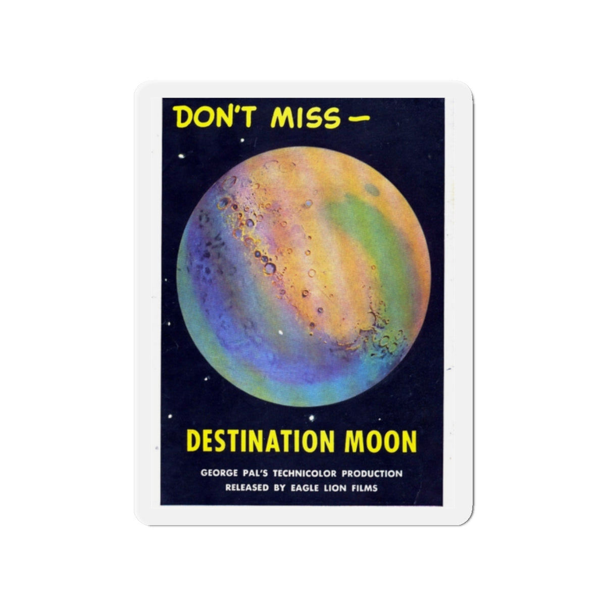 DESTINATION MOON (TEASER) 1950 Movie Poster - Die-Cut Magnet-2" x 2"-The Sticker Space