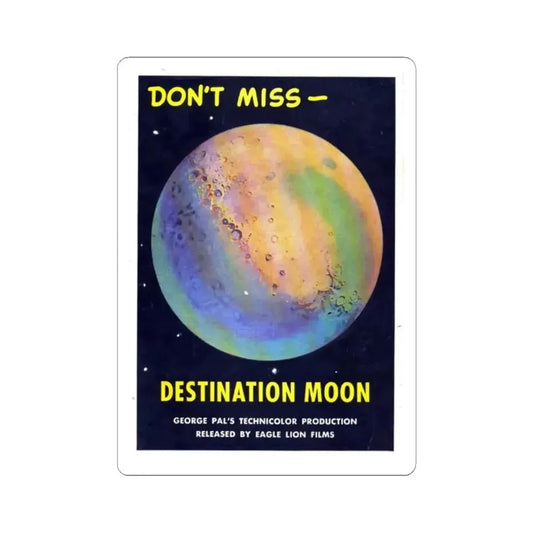 DESTINATION MOON (TEASER) 1950 Movie Poster - STICKER Vinyl Kiss-Cut Decal 2 Inch White - The Sticker Space