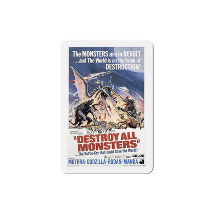 Destroy All Monsters 1969 Movie Poster Die-Cut Magnet-3 Inch-The Sticker Space