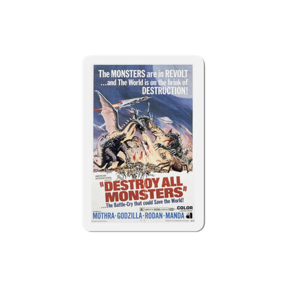 Destroy All Monsters 1969 Movie Poster Die-Cut Magnet-4 Inch-The Sticker Space