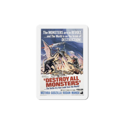 Destroy All Monsters 1969 Movie Poster Die-Cut Magnet-5 Inch-The Sticker Space