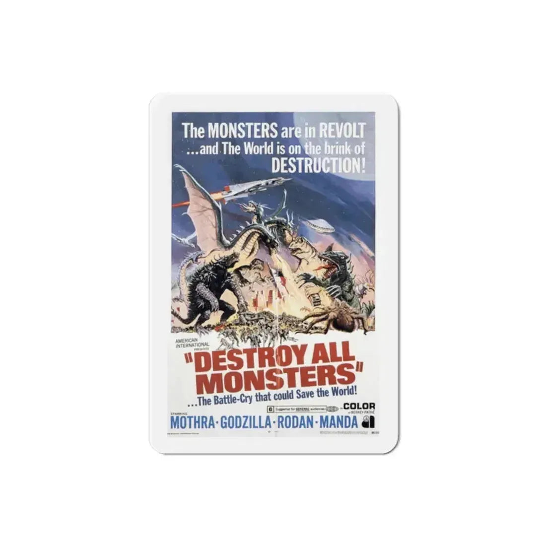 Destroy All Monsters 1969 Movie Poster Refrigerator Magnet 2 Inch - The Sticker Space